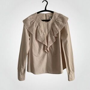 Paul & Joe Beige Ruffle Blouse